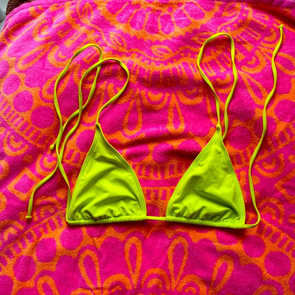 neon green triangle top